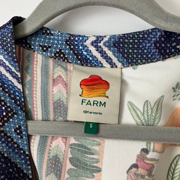 FARM RIO Mixed Scarves Side Slit Kimono – MULTI – Size Small - Picture 8 of 8